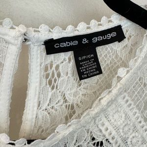 White color elastic lace size small